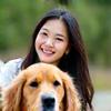 Sophia Tan with her Golden Retriever, Luna